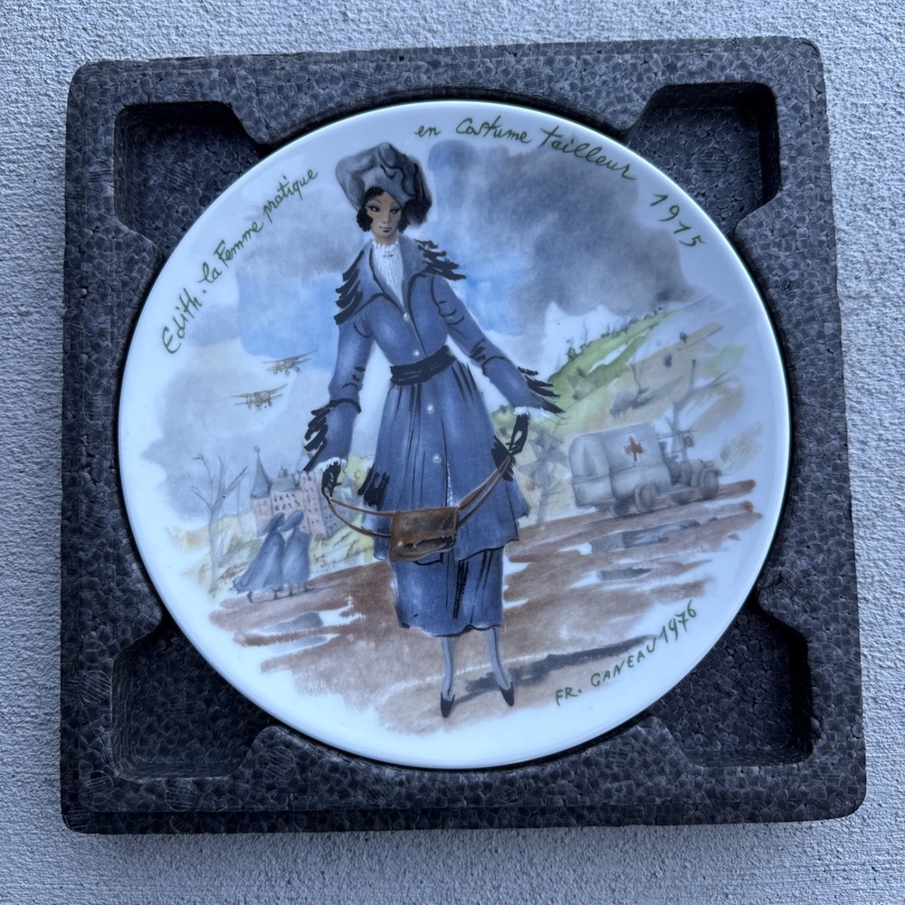 Limoges "Edith Practical Woman" In Tailored Costume Women of Century Plate 1915